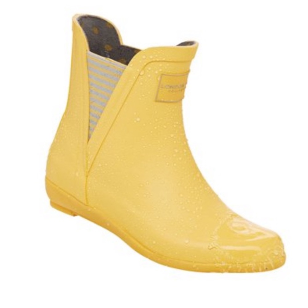 London Fog Yellow Picadilly Rain Boots Sz 8